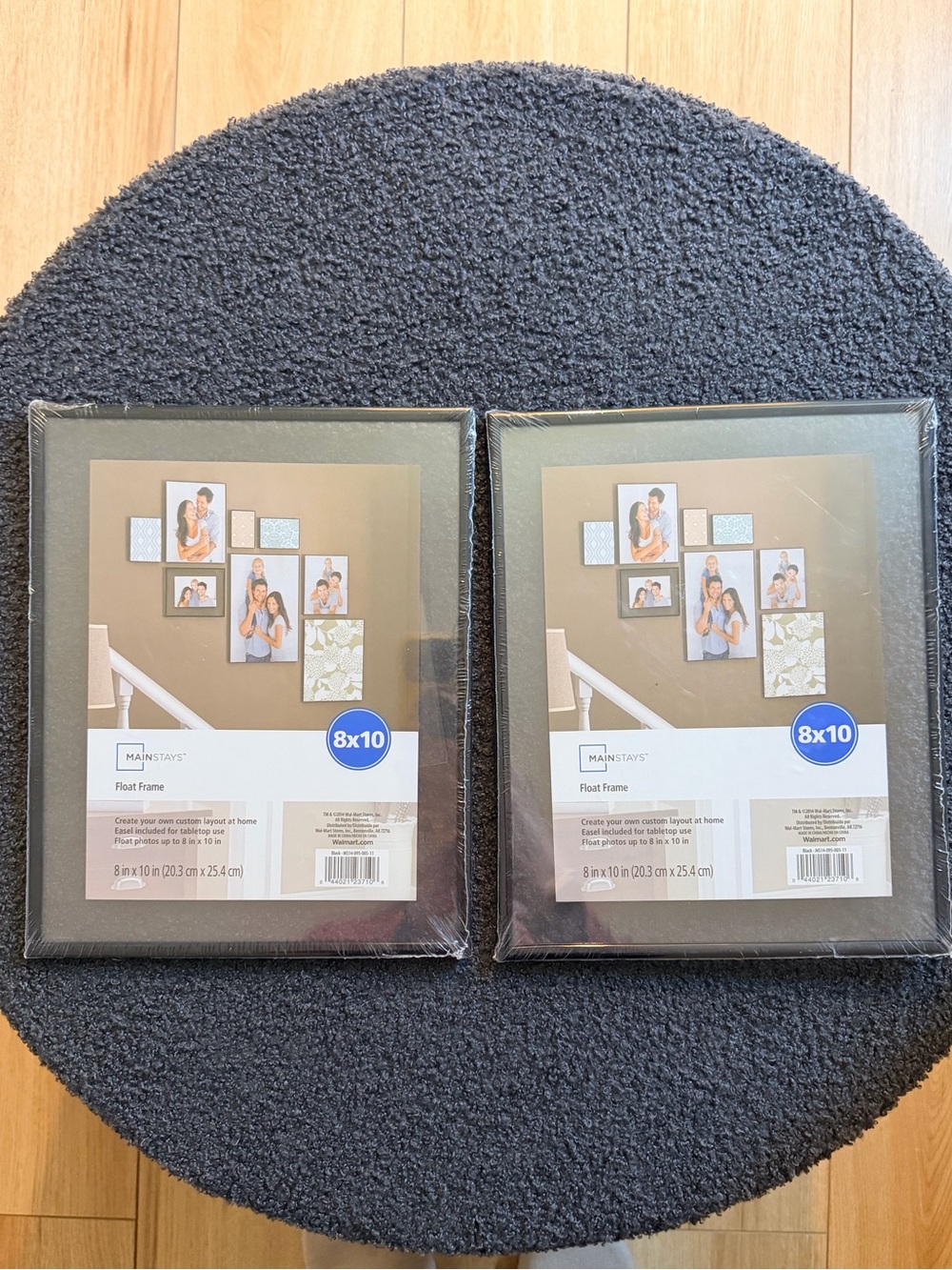 Set of 2 - 8x10 floating glass picture frames with black edge